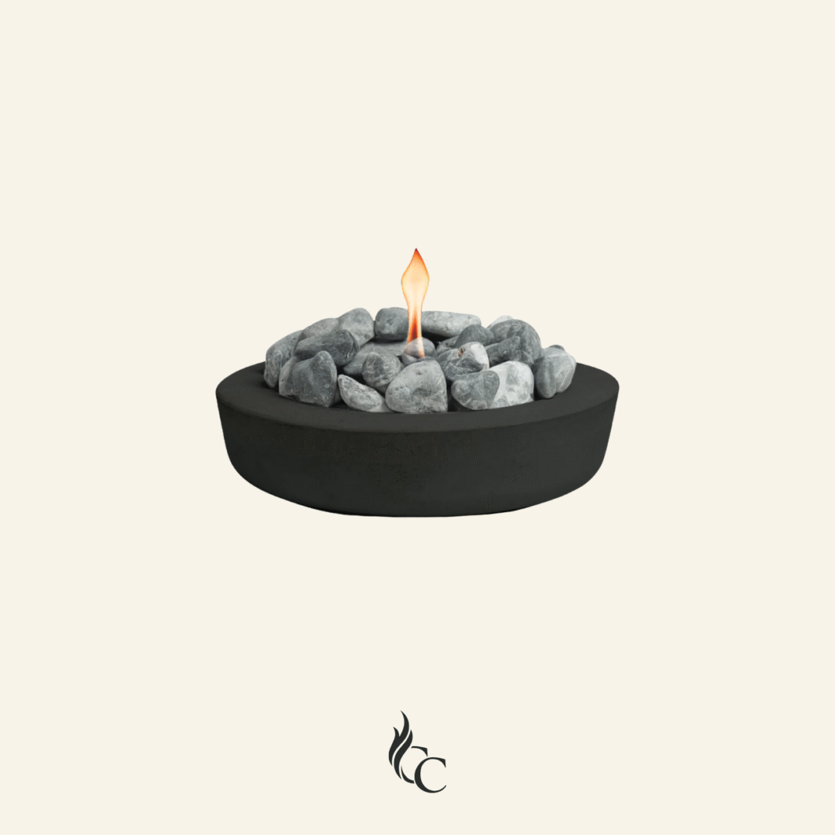 קערת אש עגולה בצבע שחור בקוטר 28 ס"מ