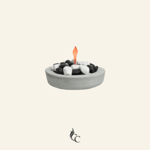 קערת אש עגולה בצבע אפור בקוטר 32 ס"מ