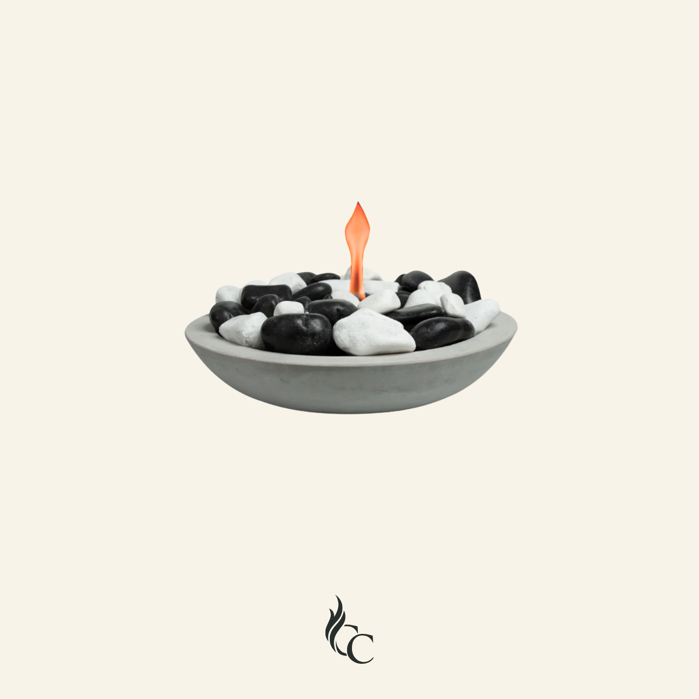 קערת אש עגולה בצבע אפור בקוטר 36 ס"מ