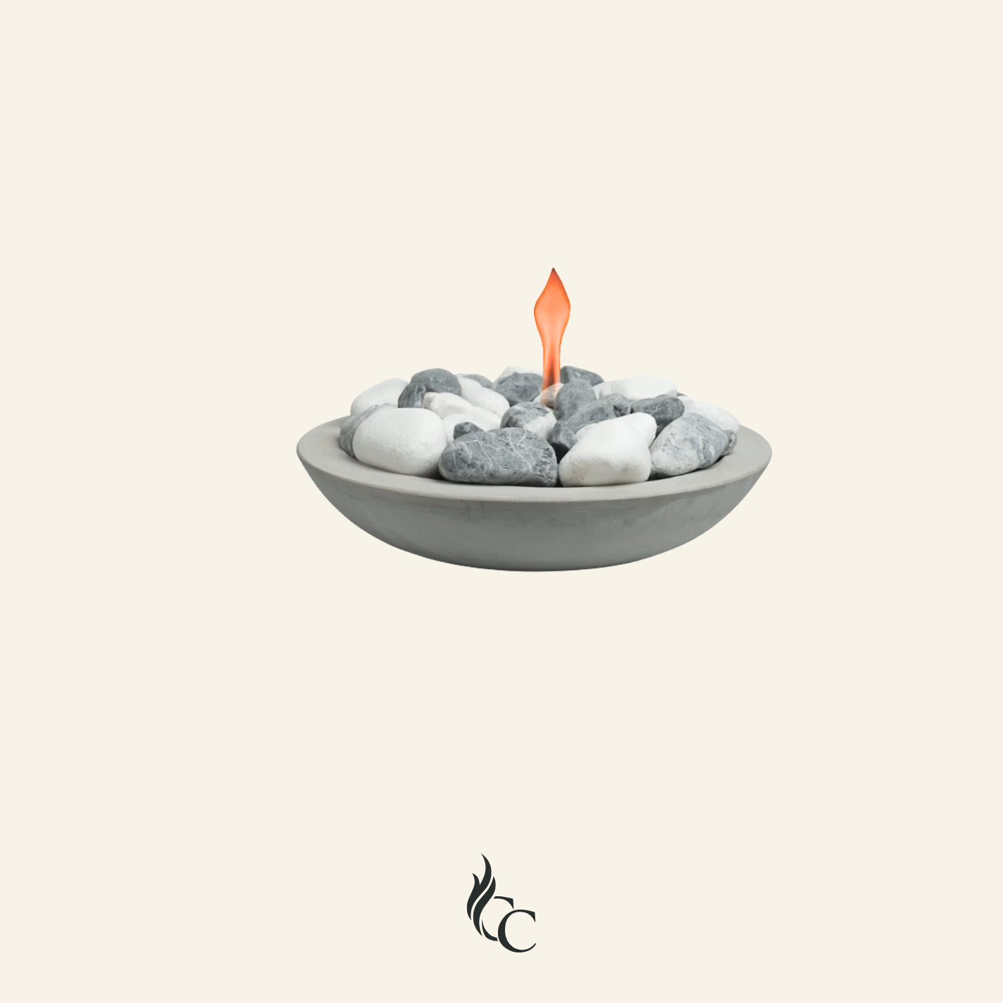 קערת אש עגולה בצבע אפור בקוטר 36 ס"מ