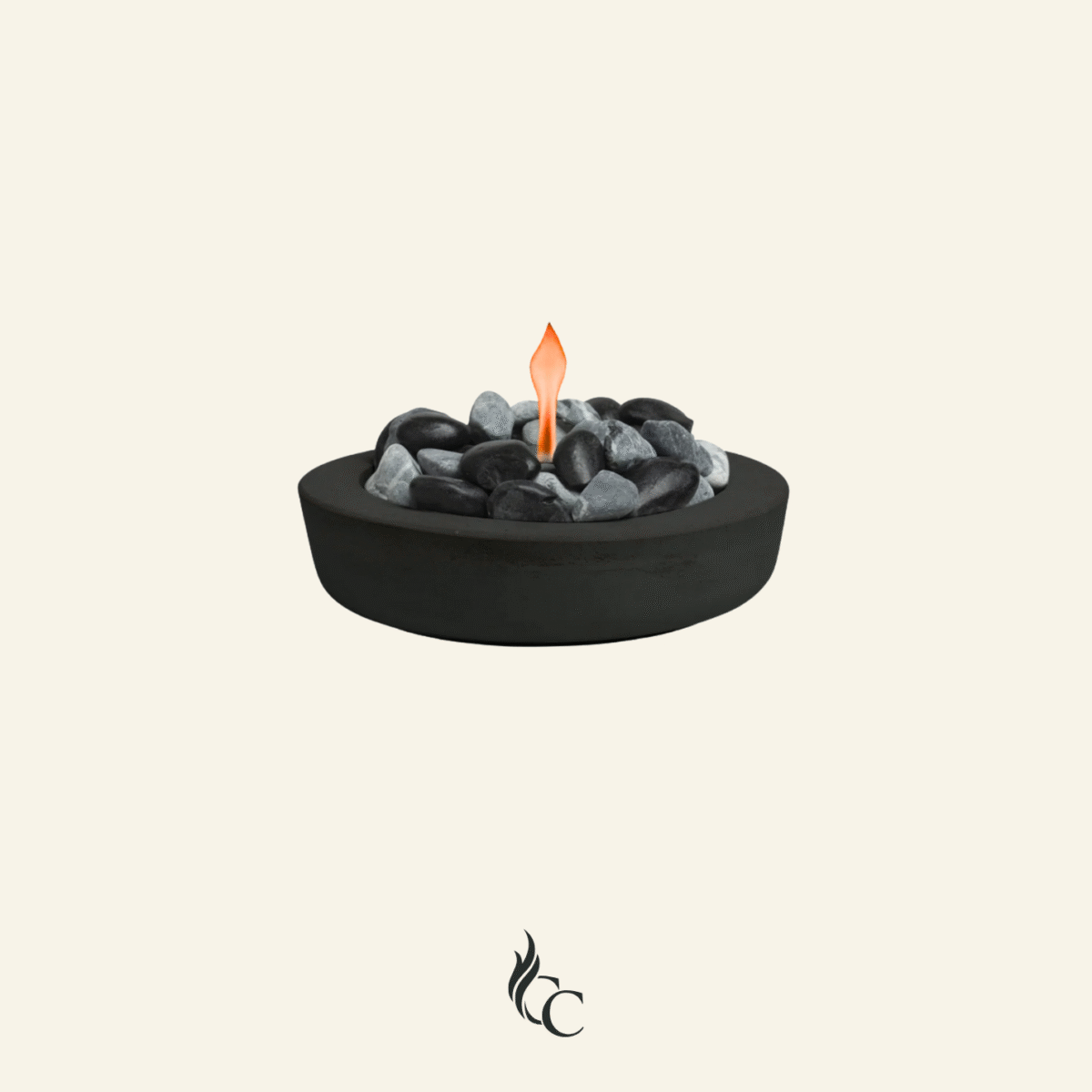 קערת אש עגולה בצבע שחור בקוטר 28 ס"מ