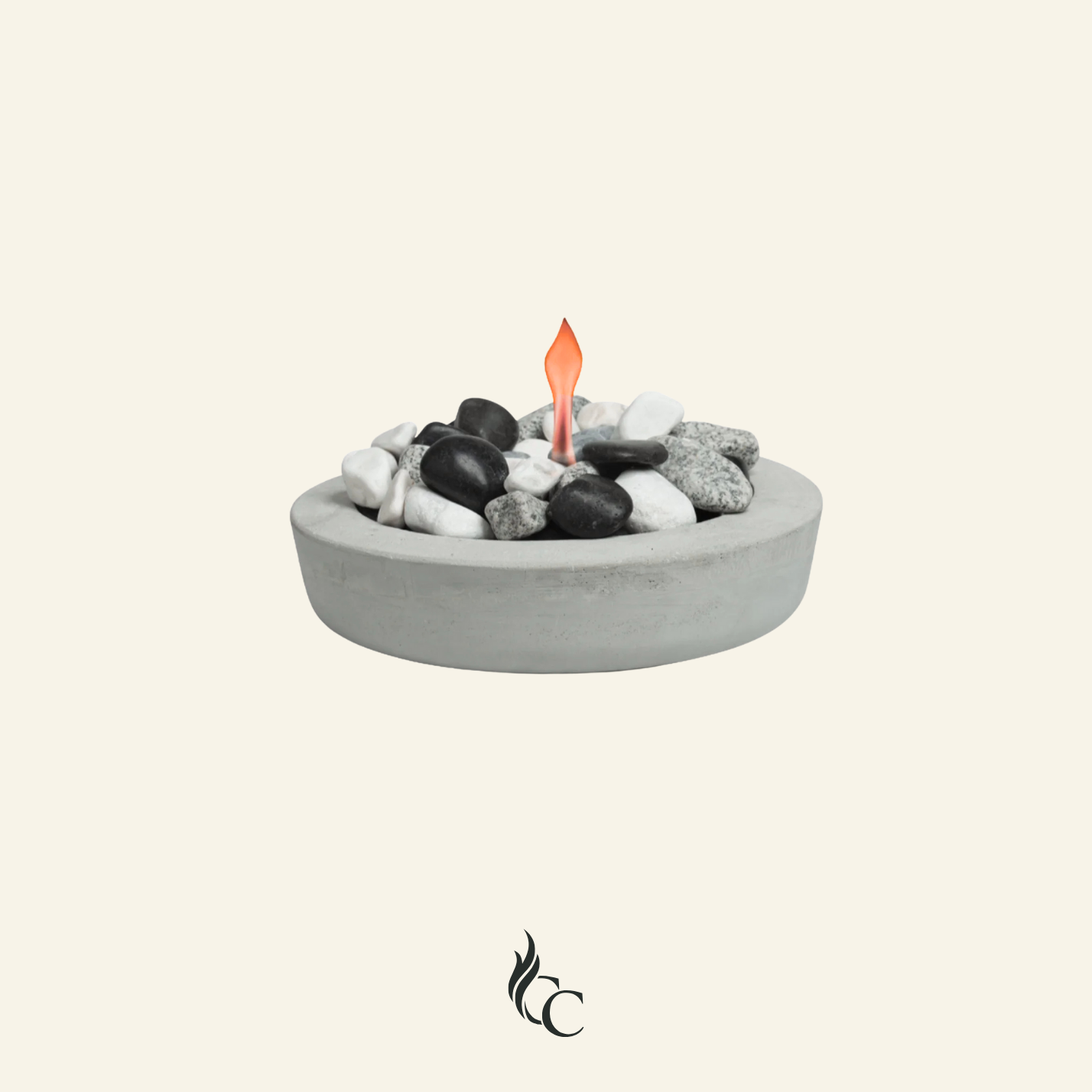 קערת אש עגולה בצבע אפור בקוטר 28 ס"מ