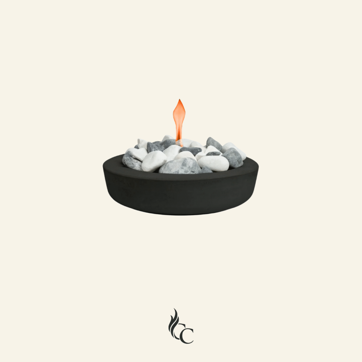 קערת אש עגולה בצבע שחור בקוטר 28 ס"מ