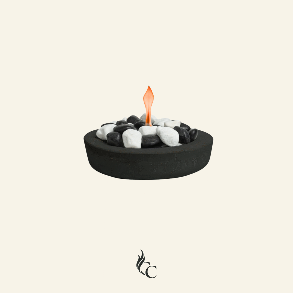 קערת אש עגולה בצבע שחור בקוטר 28 ס"מ