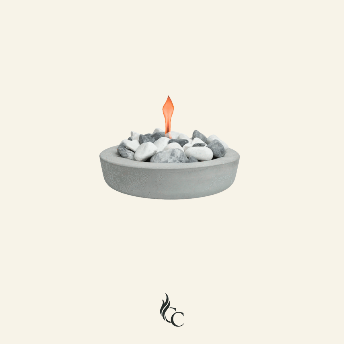 קערת אש עגולה בצבע אפור בקוטר 32 ס"מ