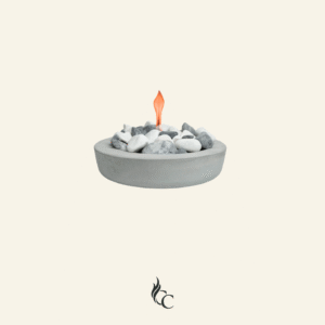 קערת אש עגולה בצבע אפור בקוטר 32 ס"מ