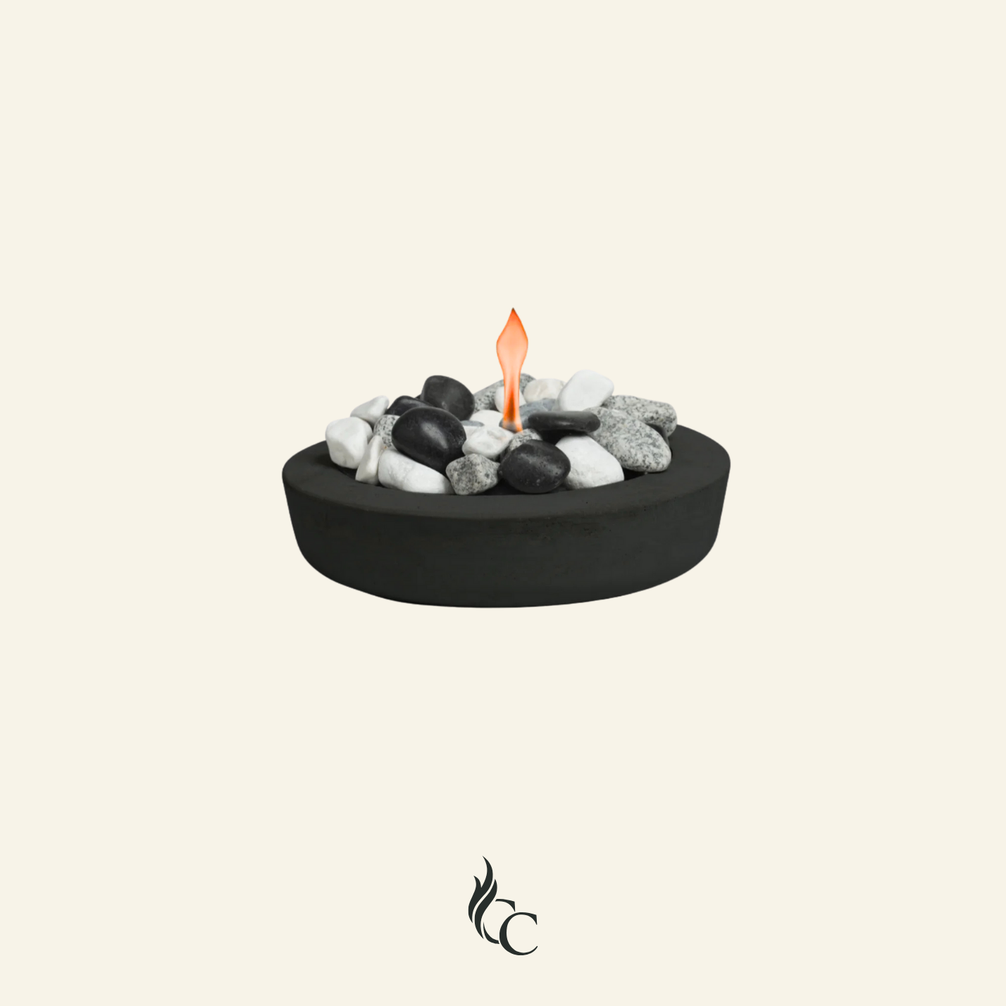 קערת אש עגולה בצבע שחור בקוטר 28 ס"מ