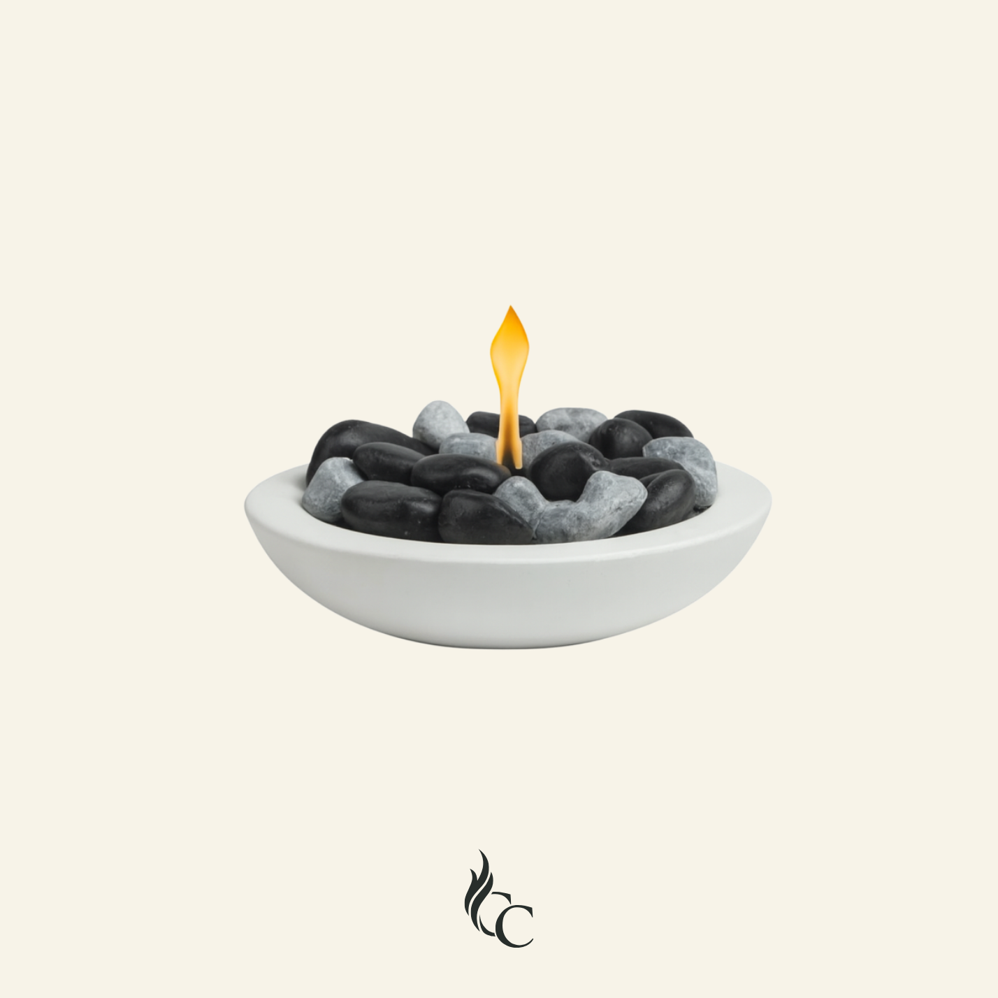 קערת אש עגולה בצבע לבן בקוטר 36 ס"מ