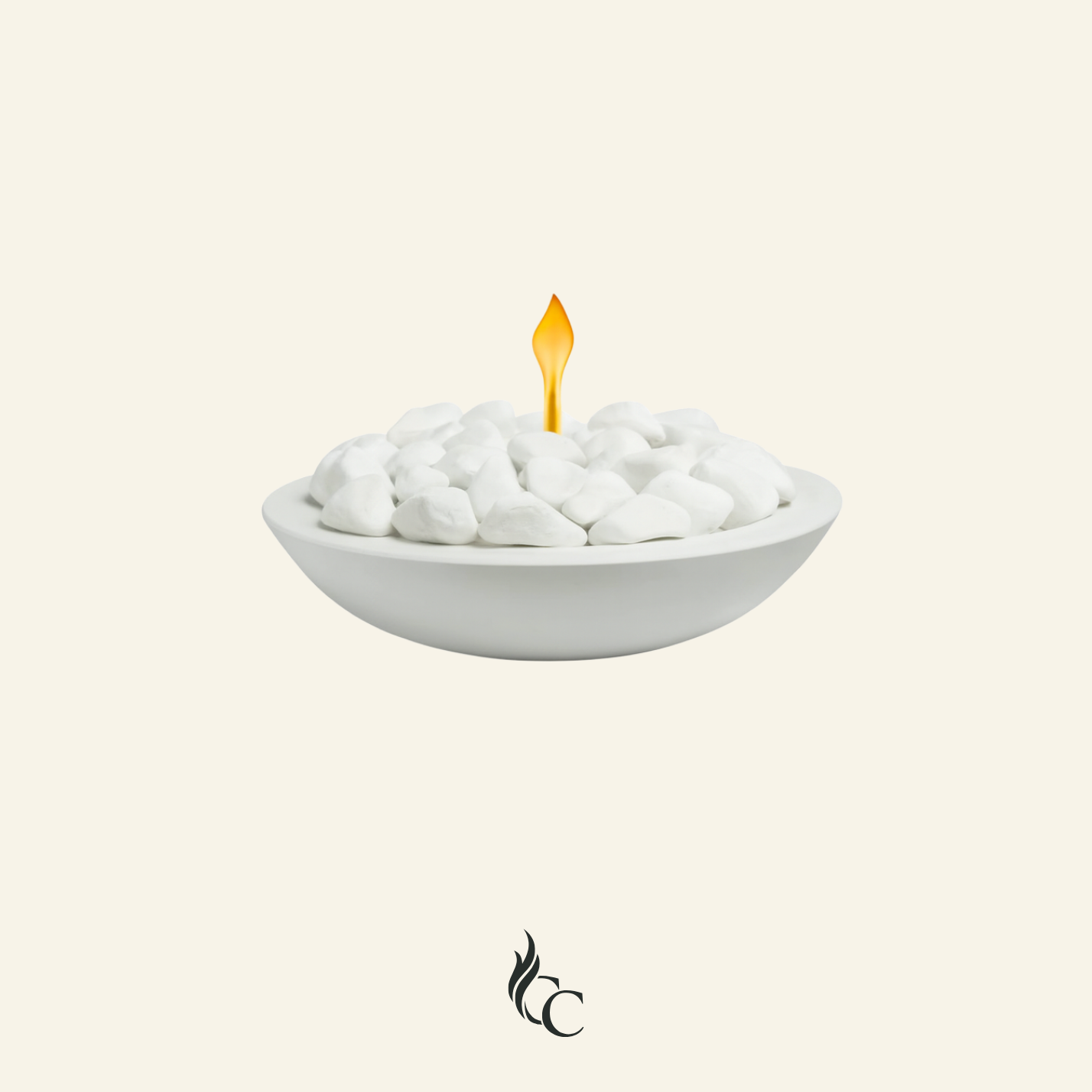 קערת אש עגולה בצבע לבן בקוטר 36 ס"מ