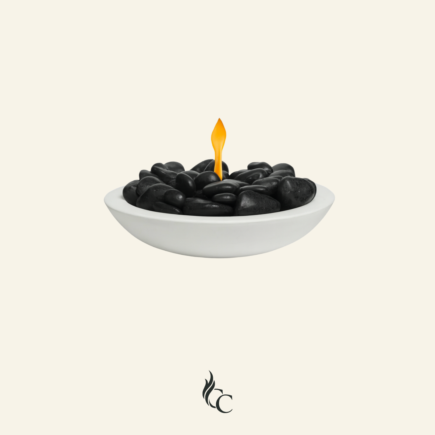 קערת אש עגולה בצבע לבן בקוטר 36 ס"מ